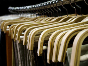 Clothes rail in shop