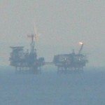 Oil rigs at sea