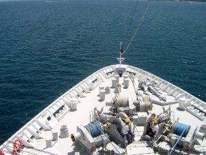View from front of ship